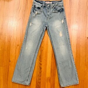 Vintage Mossimo Supply Co Light Blue Bootcut Distressed Jeans